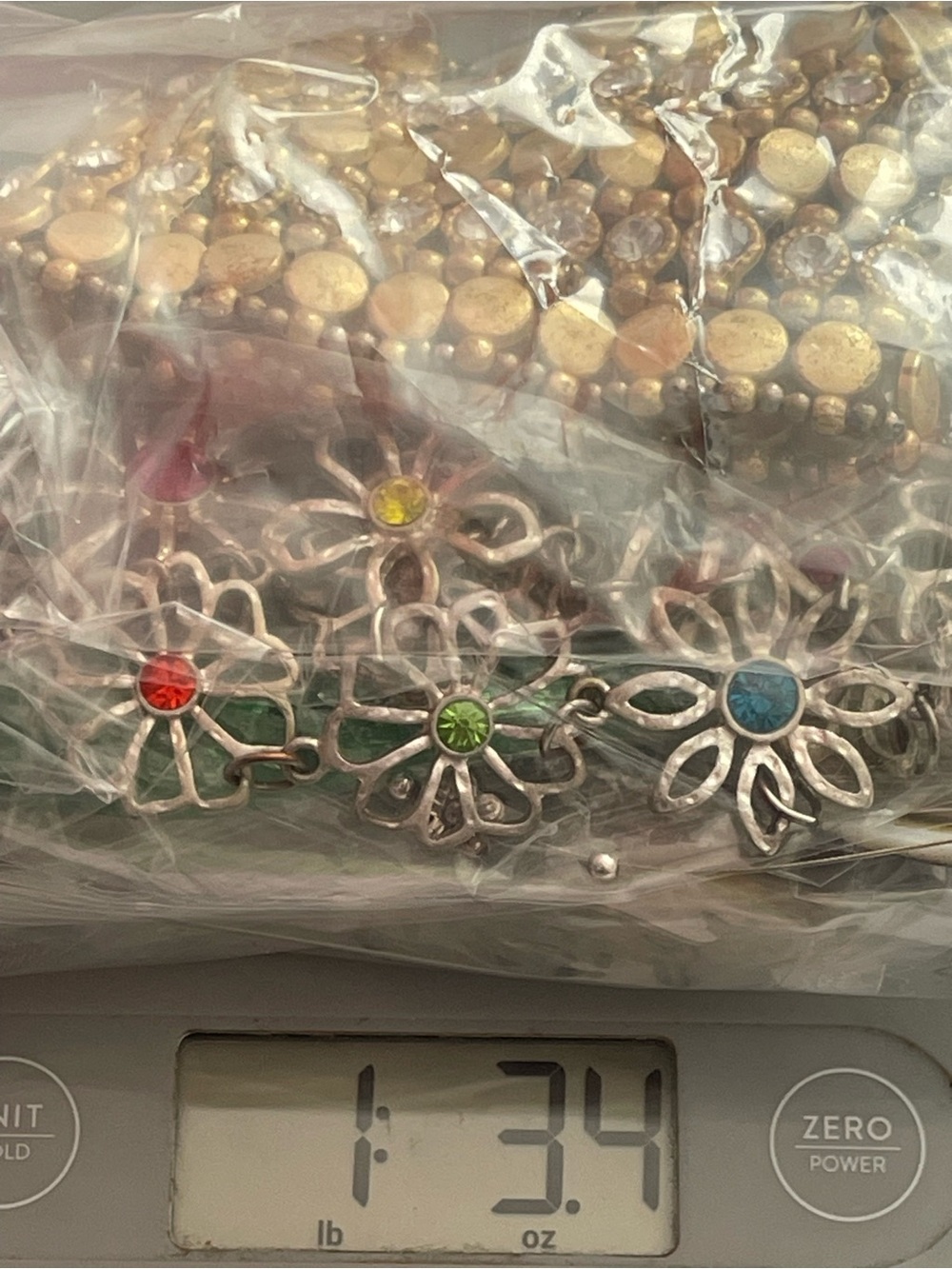 1 lb. Jewelry craft bundle in satin jewelry travel bag